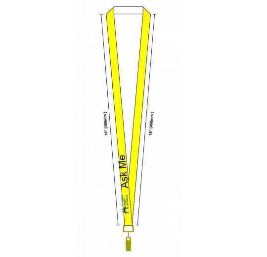 1&#34; Silkscreened Flat Lanyard w/ Sew on Breakaway