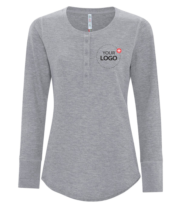 ATC™ ESACTIVE® VINTAGE THERMAL LONG SLEEVE LADIES' HENLEY. - promopig