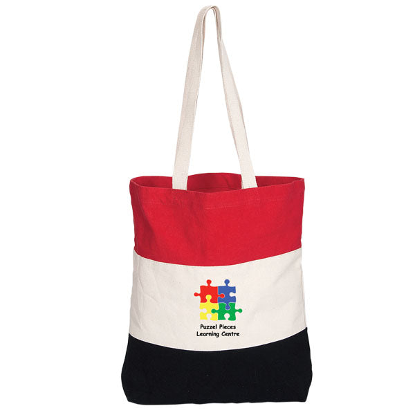 TRI-COLOUR COTTON TOTE - promopig