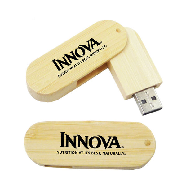 WOODEN SWIVEL USB FLASH DRIVE - promopig