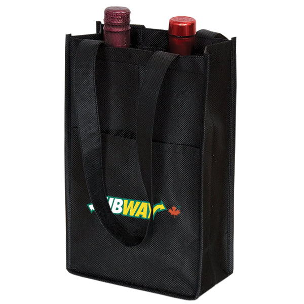 NON WOVEN TWO BOTTLE WINE BAG - promopig