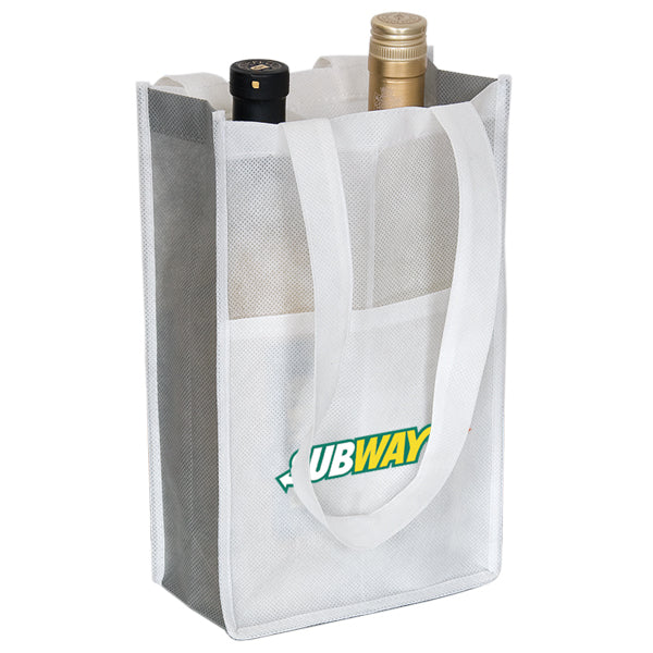 NON WOVEN TWO BOTTLE WINE BAG - promopig