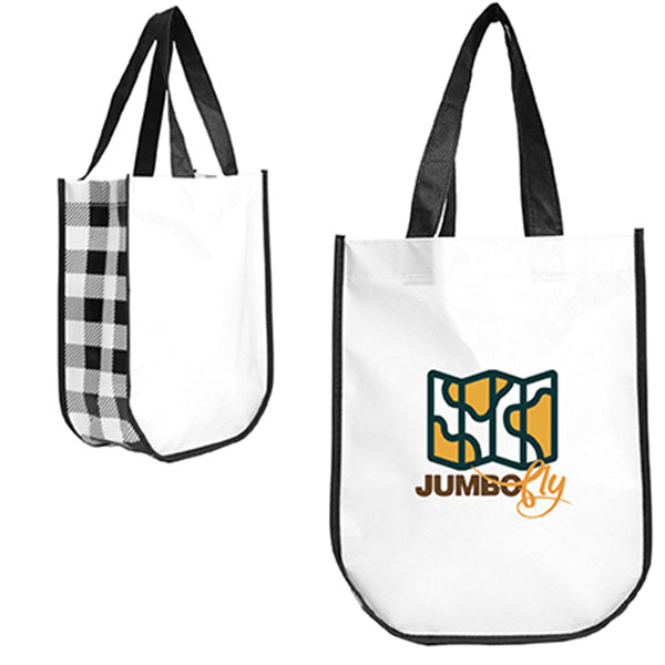 LUMBERJACK PLAID LAMINATED FASHION TOTE - promopig