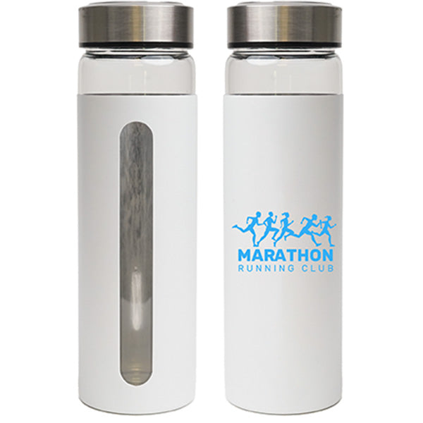 RIDEAU 600 ML. (20 FL.OZ.) GLASS BOTTLE WITH ALUMINUM SLEEVE - promopig