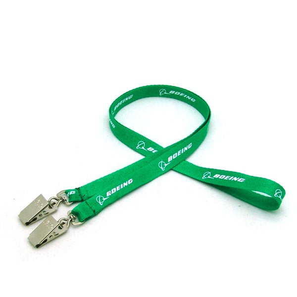 1/2" Silkscreened Flat Lanyard w/ Double Standard Attachment