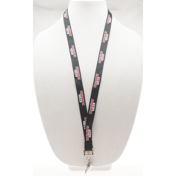 5/8" Silkscreened Flat Lanyard w/ Bulldog Clip