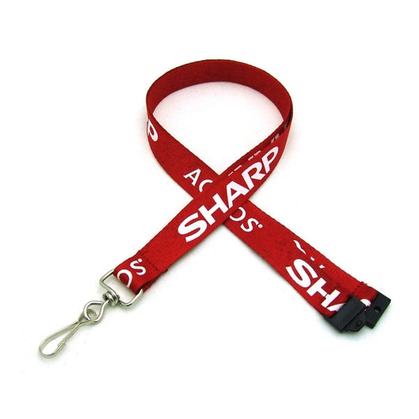 5/8" Silkscreened Flat Lanyard w/ Sew on Breakaway