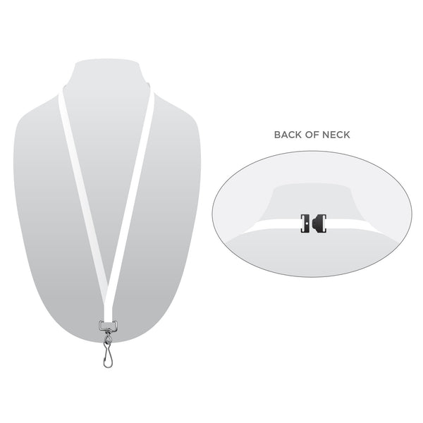 1/2" Silkscreened Flat Lanyard w/ Sew on Breakaway