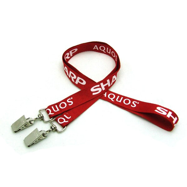 5/8" Silkscreened Flat Lanyard w/ Double Standard Attachment
