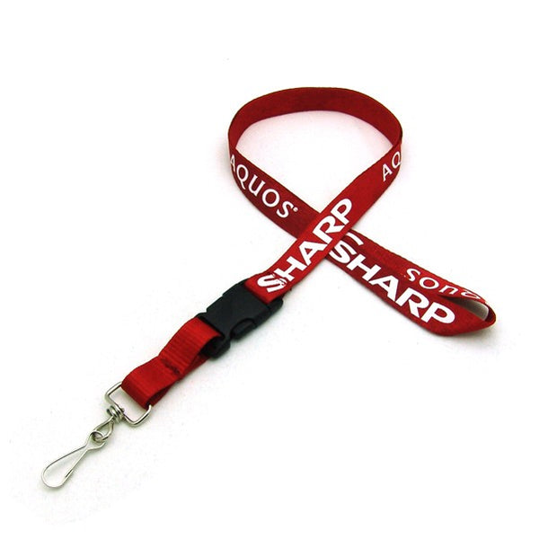 5/8" Silkscreened Flat Lanyard w/ Detachable Buckle