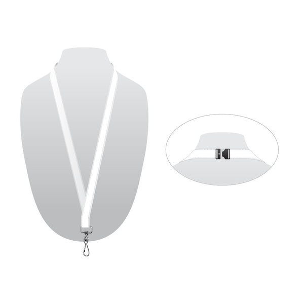 5/8" Silkscreened Flat Lanyard w/ Sew on Breakaway