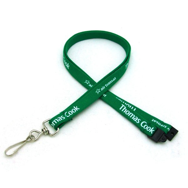 1/2" Silkscreened Flat Lanyard w/ Sew on Breakaway