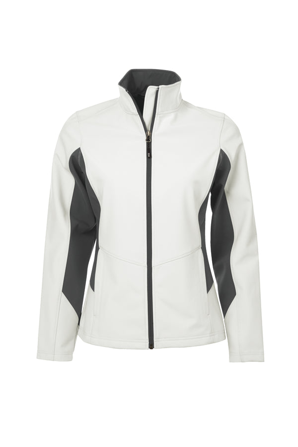 COAL HARBOUR® EVERYDAY COLOUR BLOCK WATER REPELLENT SOFT SHELL LADIES' JACKET. L7604